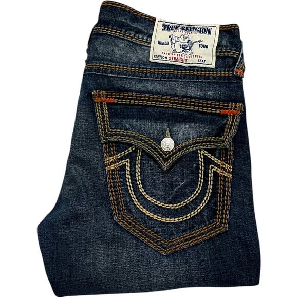 True Religion Mega T Ricky Straight Y2K Jeans - Picture 1 of 8